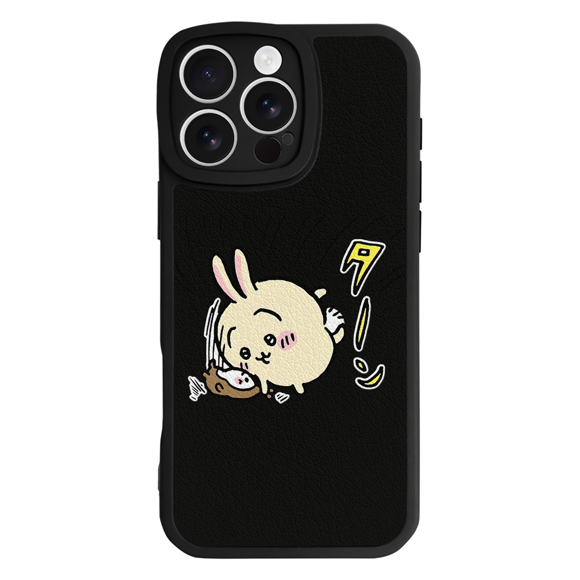 （画像用） ちいかわ うさぎ Chii-kawa usagi 【iPhone 16シリーズ対応】シリコンスマホケース（レザー調） 材質：シリコン